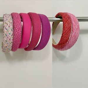 NEW 7PCS Retro Style Pink Non Slip Padded Headband Vintage Vibe Hair Accessories
